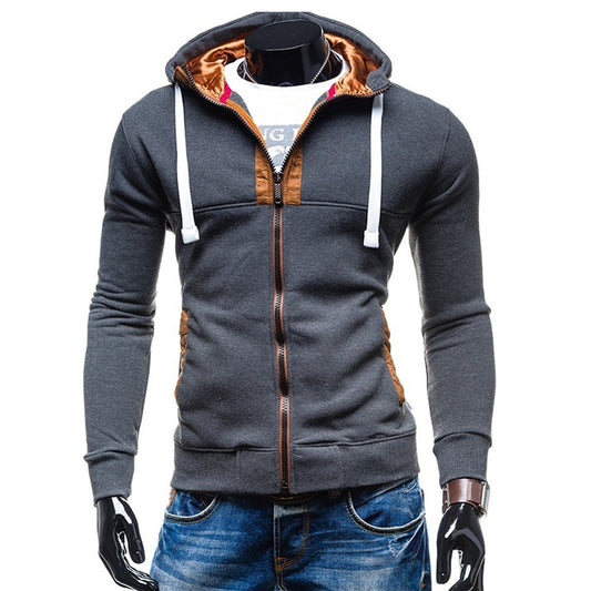 Zippered Hooded Jacket for Men's Casual Wear
