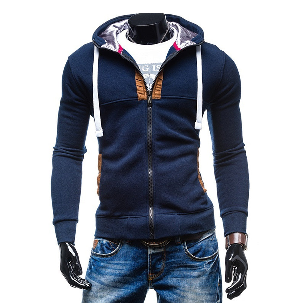 Zippered Hooded Jacket for Men's Casual Wear