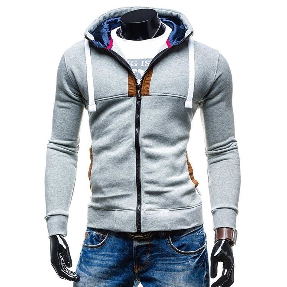 Zippered Hooded Jacket for Men's Casual Wear