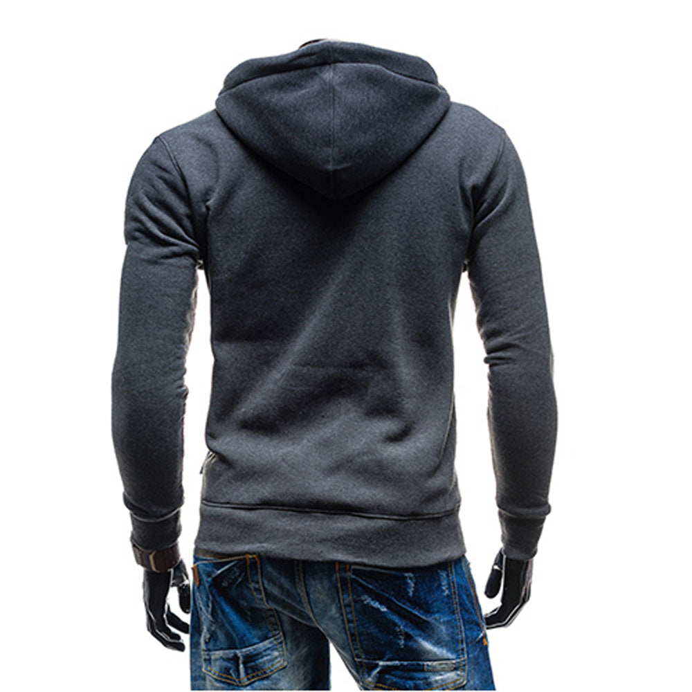Zippered Hooded Jacket for Men's Casual Wear