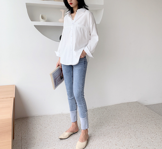 Relaxed Fit Longline Women's Blouse