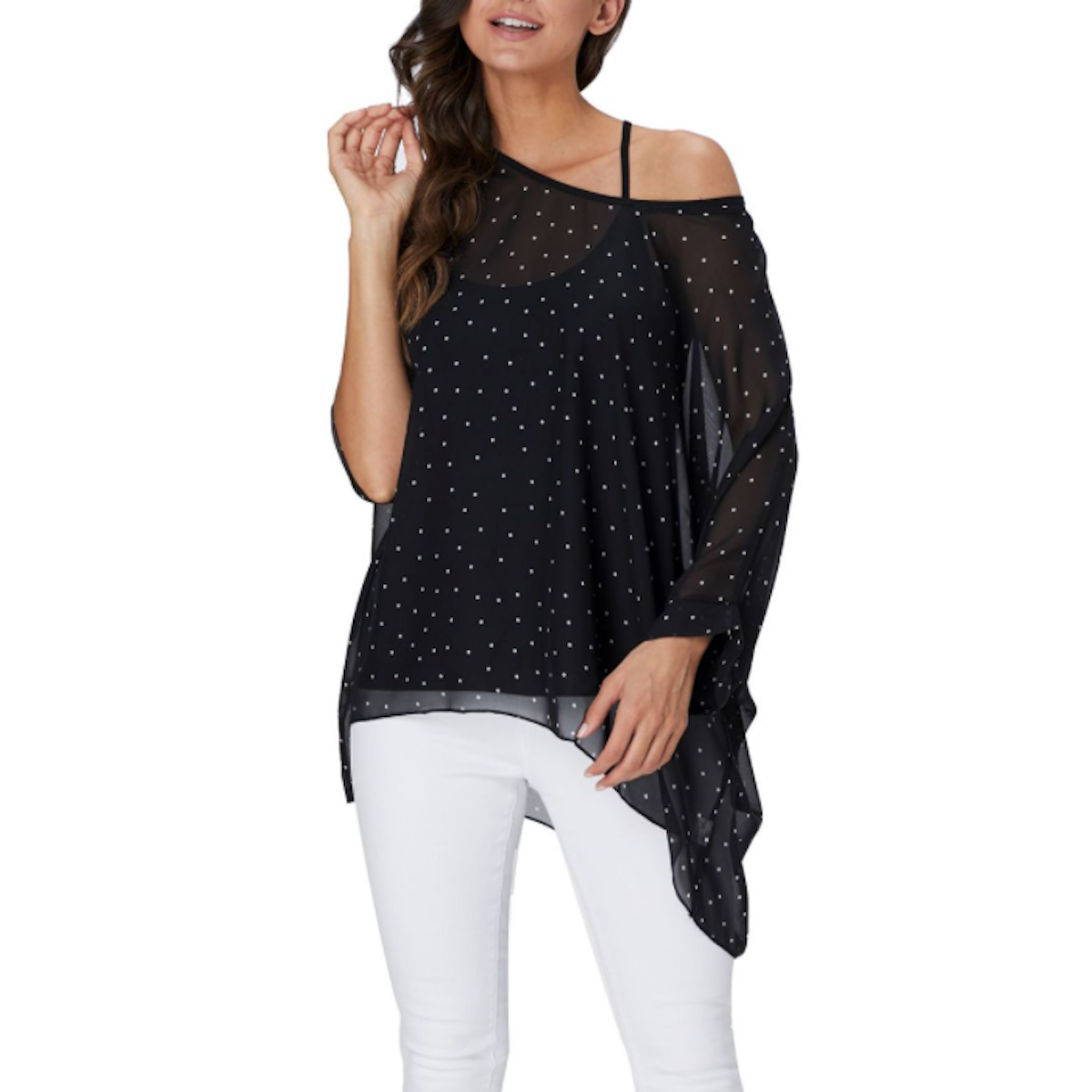 Polka Dot Chiffon Blouse for Women