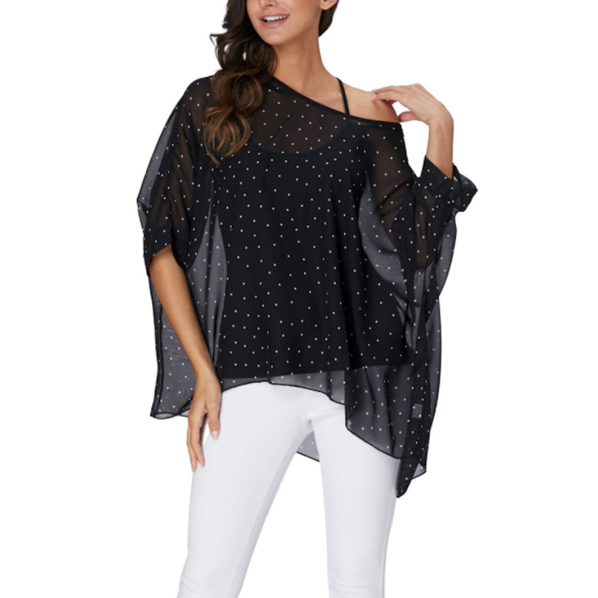 Polka Dot Chiffon Blouse for Women