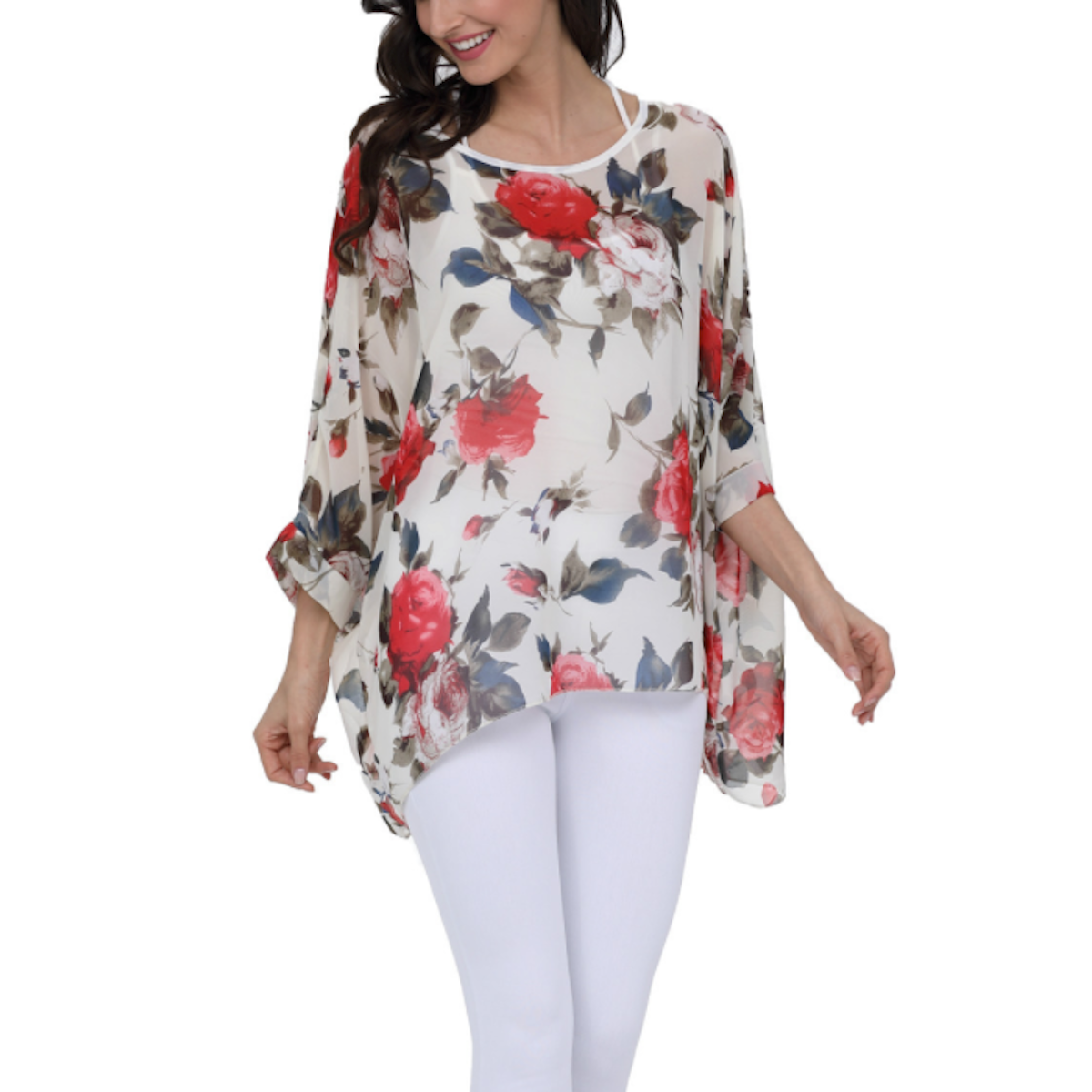 Floral Print Chiffon Top for Women