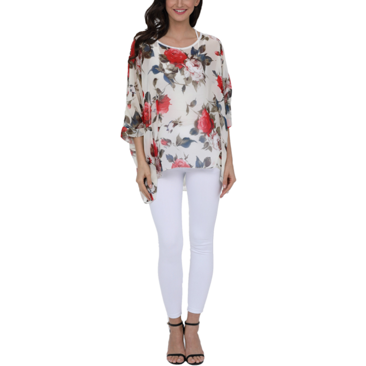Floral Print Chiffon Top for Women