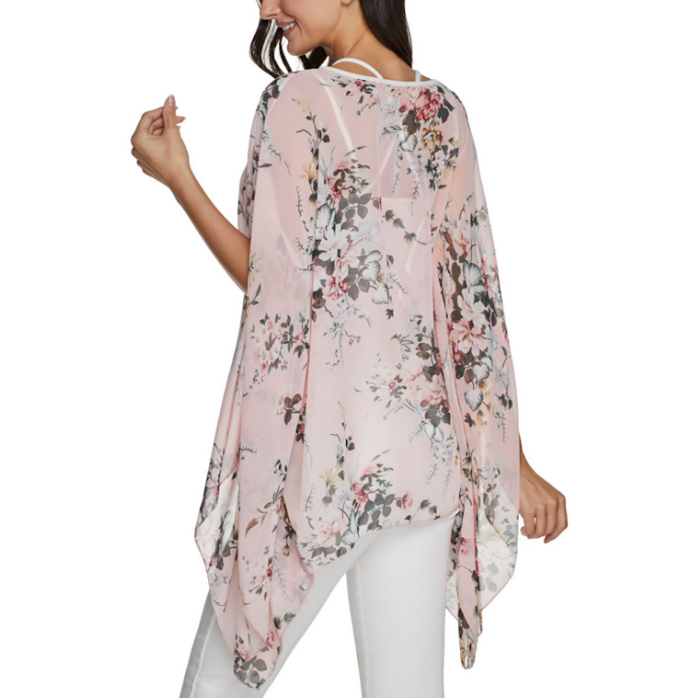 Flowing Chiffon Tunic for Women Featuring a Delicate Floral Pattern