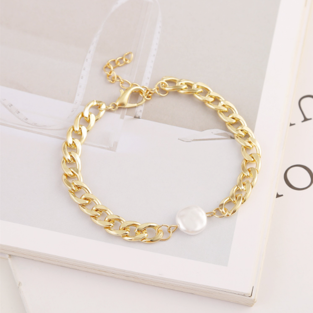 Pearl Pendant Chain Bracelet for Women