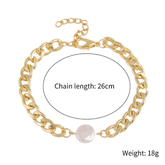 Pearl Pendant Chain Bracelet for Women