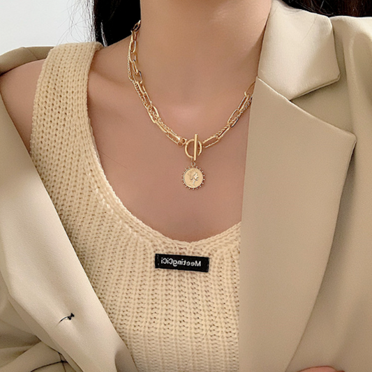 Women's Coin Pendant Chain Style Necklace