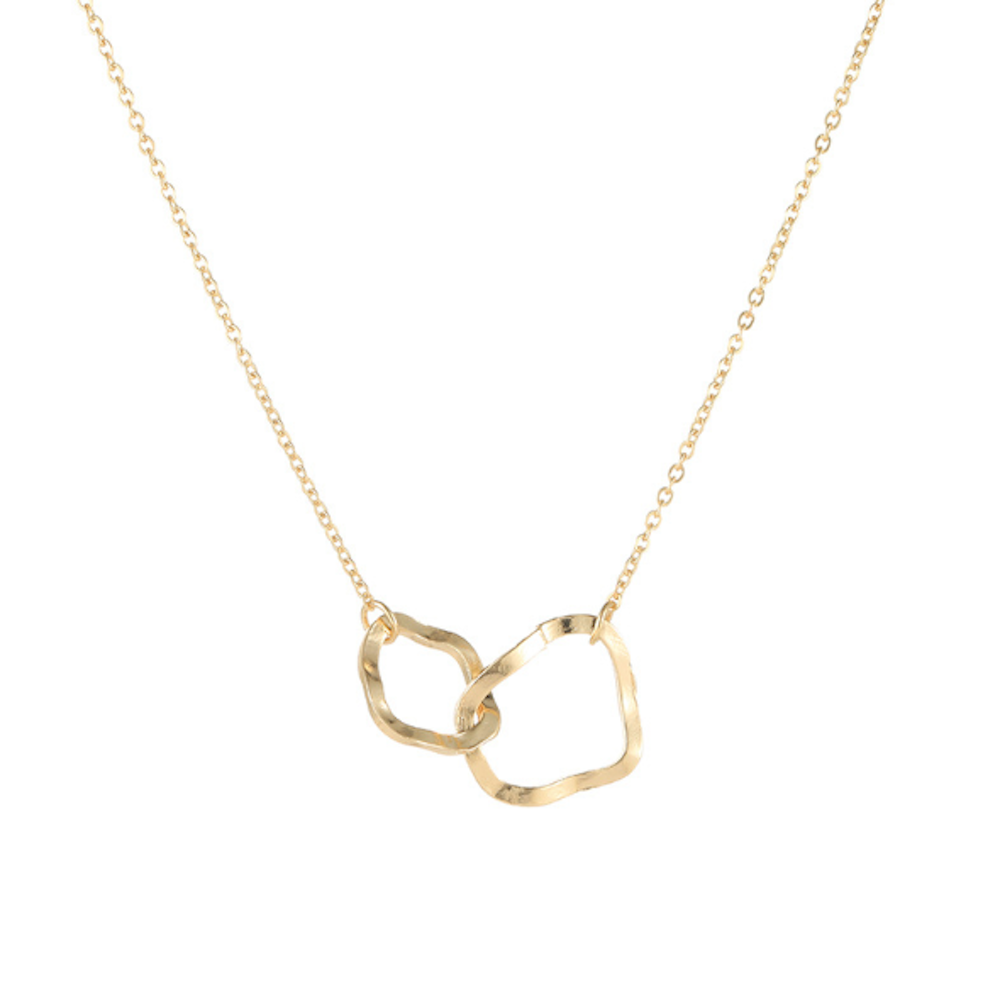 Asymmetrical Women's Linked Circle Pendant Necklace