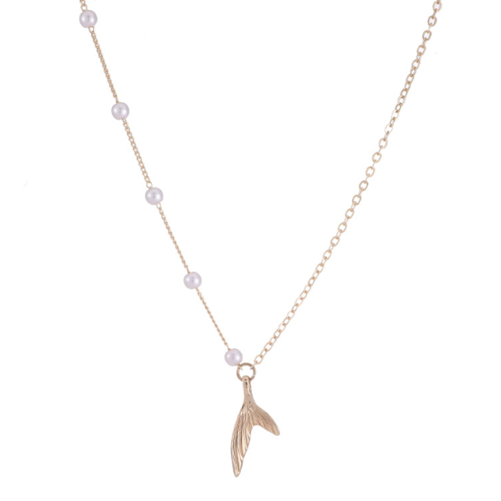 Faux Beaded Pearls Mermaid Necklace for Women