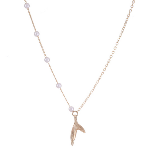 Faux Beaded Pearls Mermaid Necklace for Women