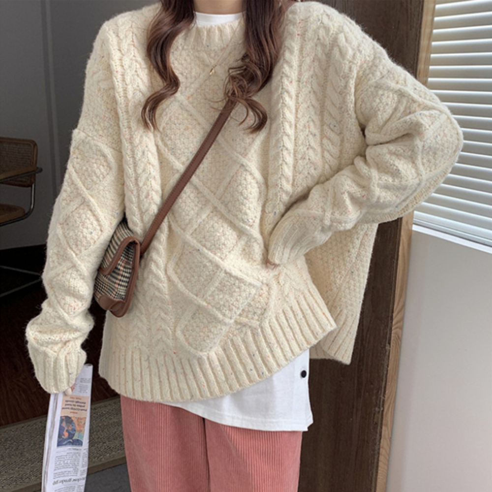Cable Knit Batwing Sweater for Women