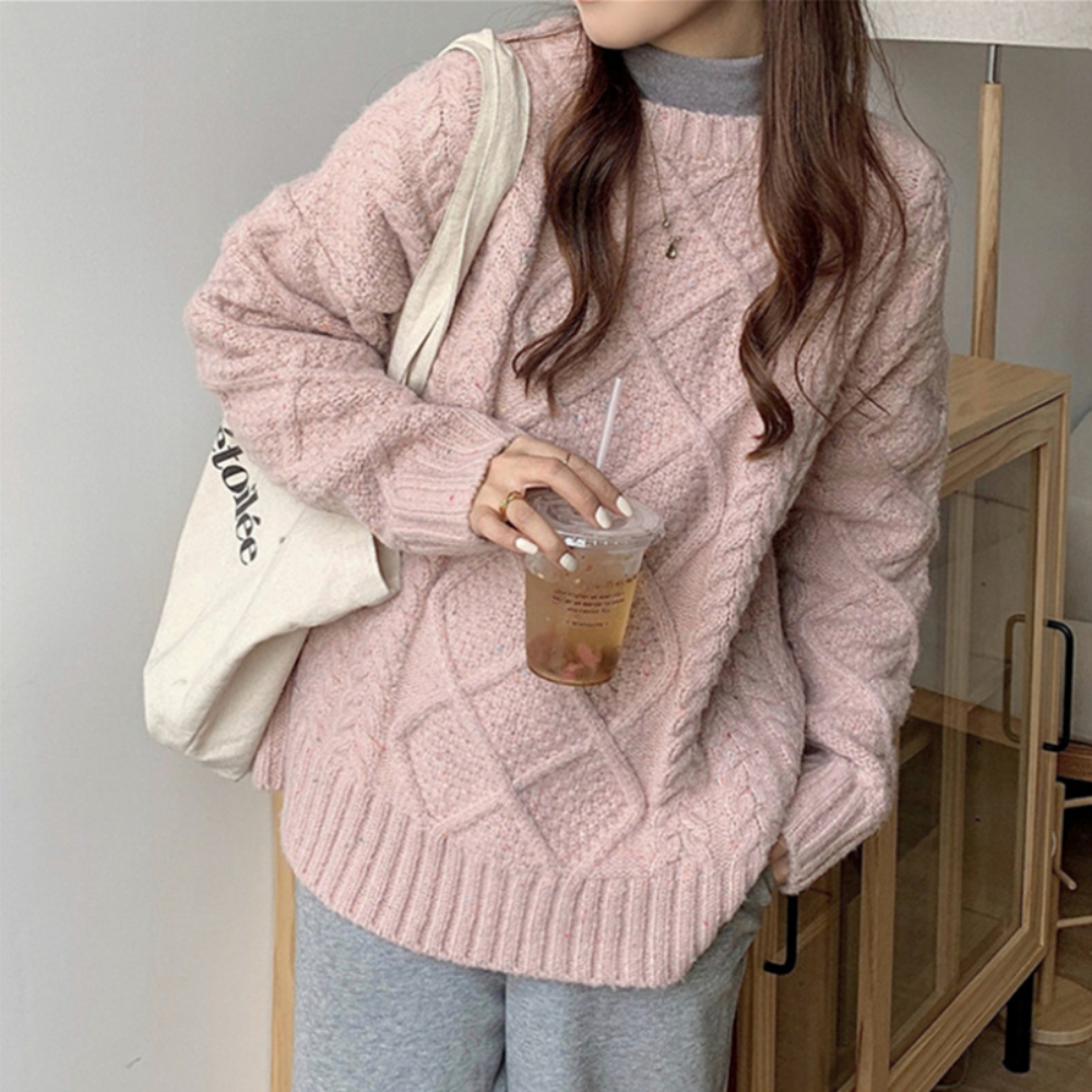 Cable Knit Batwing Sweater for Women