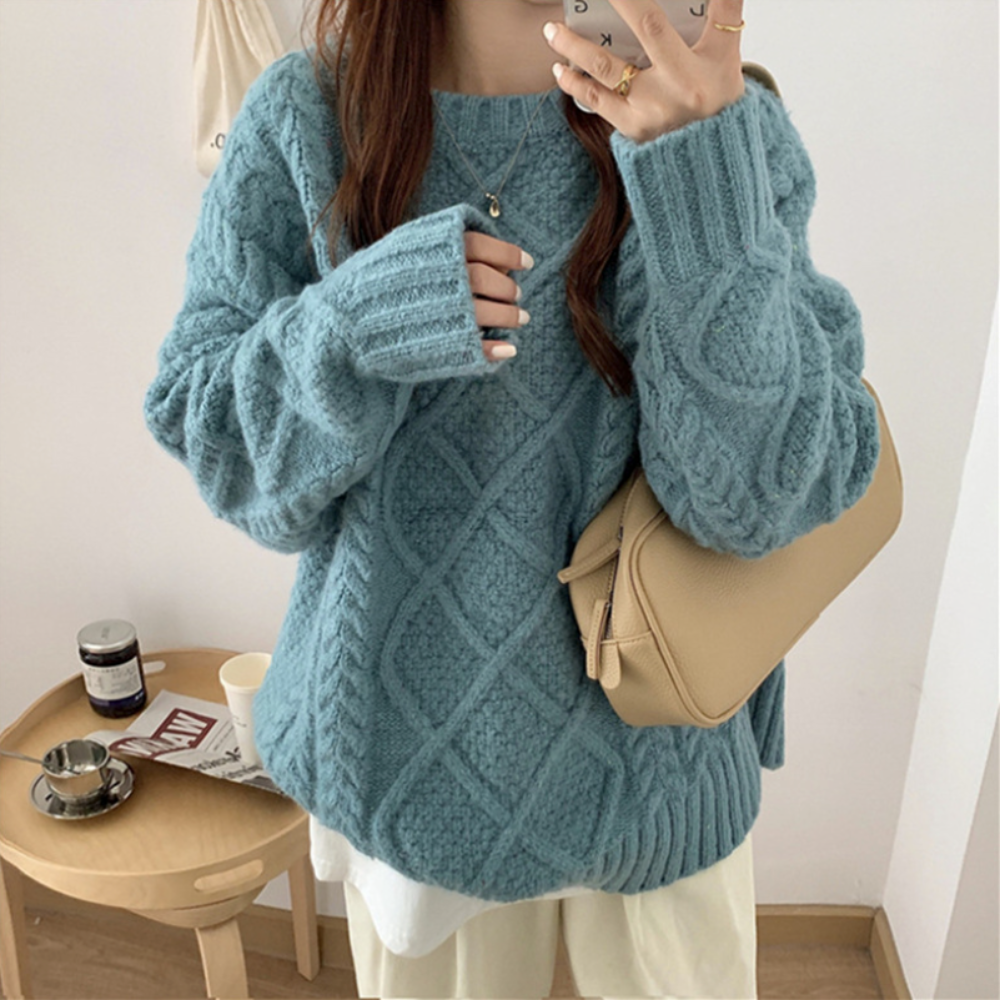 Cable Knit Batwing Sweater for Women