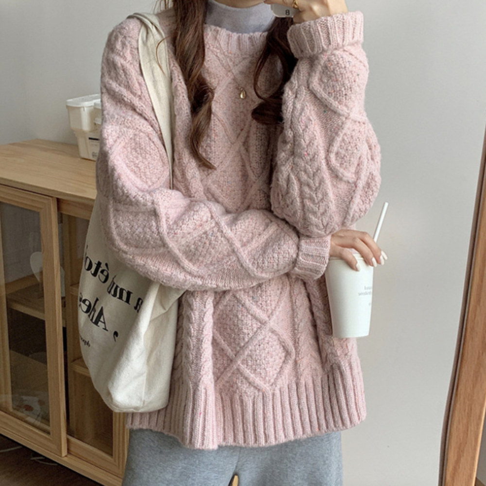 Cable Knit Batwing Sweater for Women