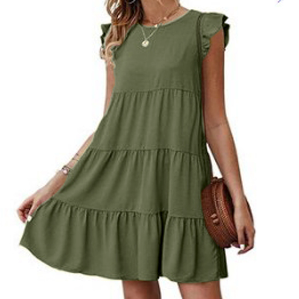 Flowy Cap Sleeve Women's Dress