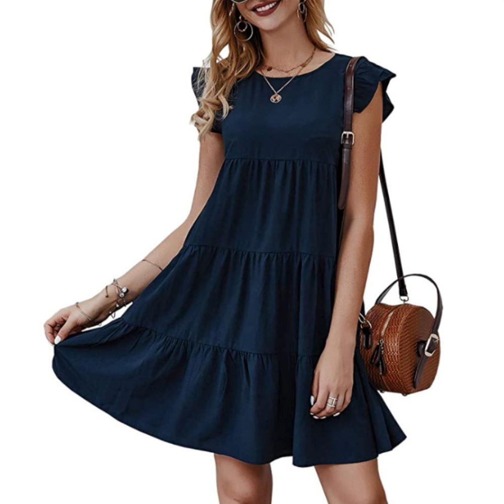 Flowy Cap Sleeve Women's Dress