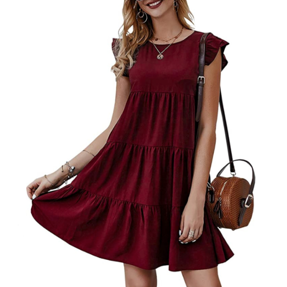 Flowy Cap Sleeve Women's Dress