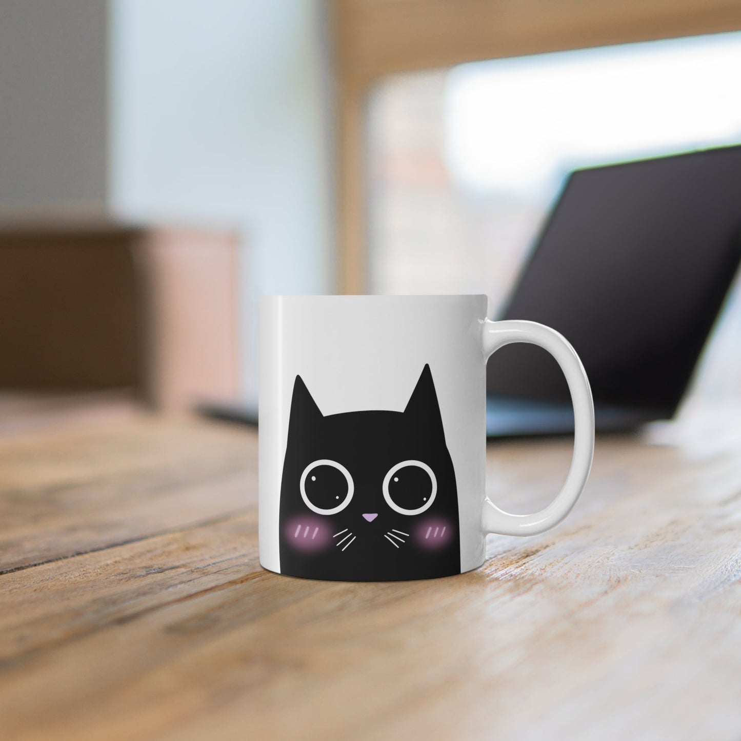 Emotive Feline White Mug Set - 2 Pieces