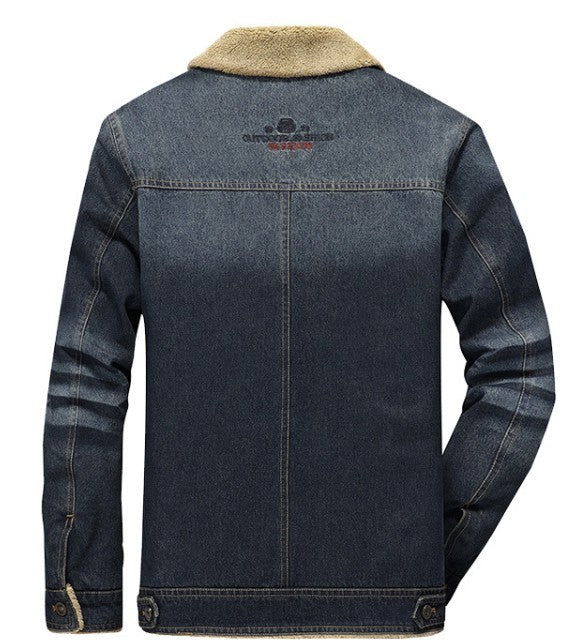 Black Denim Winter Jacket for Men