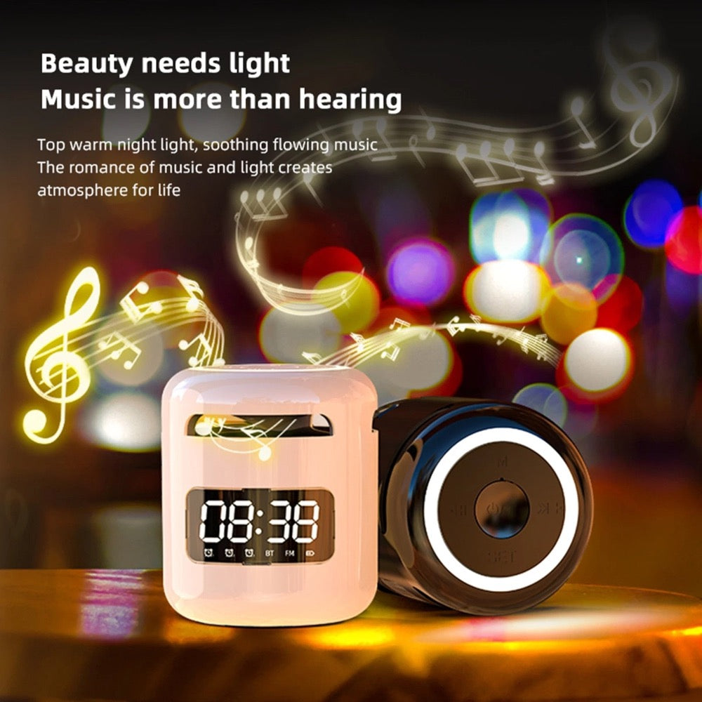 Compact Wireless Speaker with Built-in FM Radio and Alarm Clock