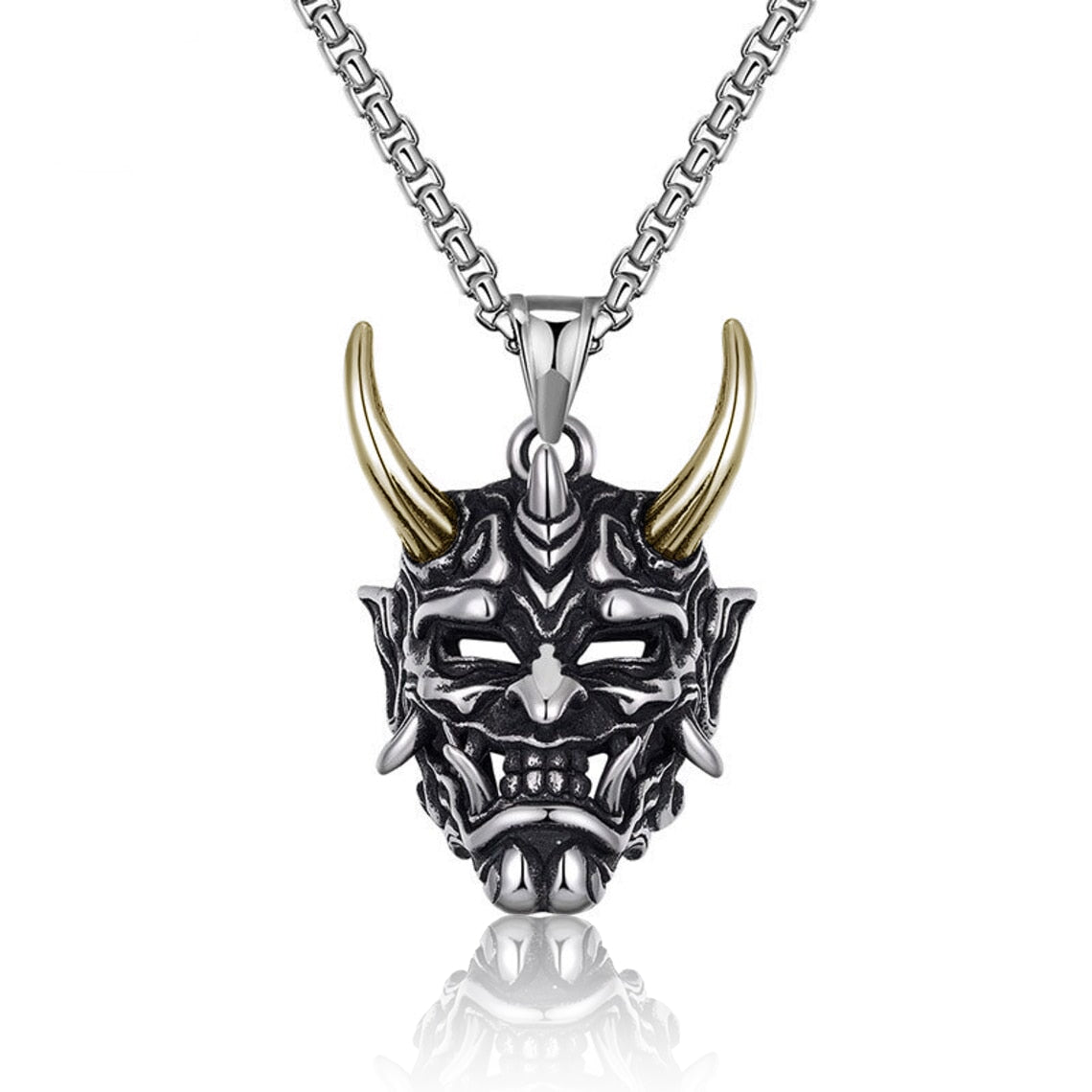 Japanese Spirit Skull Mask Necklace