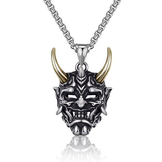 Japanese Spirit Skull Mask Necklace