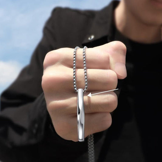Twisted Stainless Steel Necklace Bar
