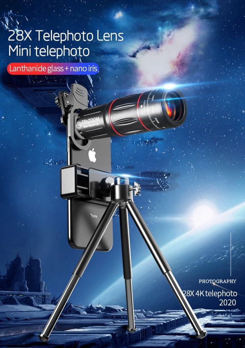 Dragon Bluetooth Telescope Lens Kit with 28X Ultra HD Zoom and Tripod Compatibility