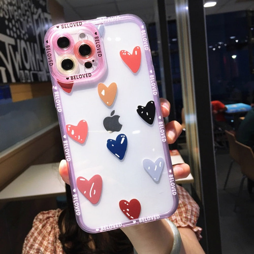 Clear & Stylish iPhone Case with Heart Design