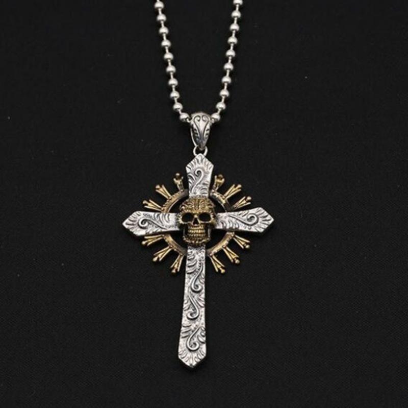 Dual Color Skeleton Cross Pendant