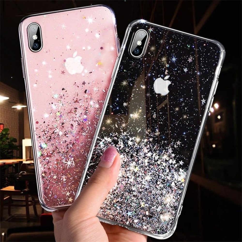 Glittering Sequin Phone Case - Clear
