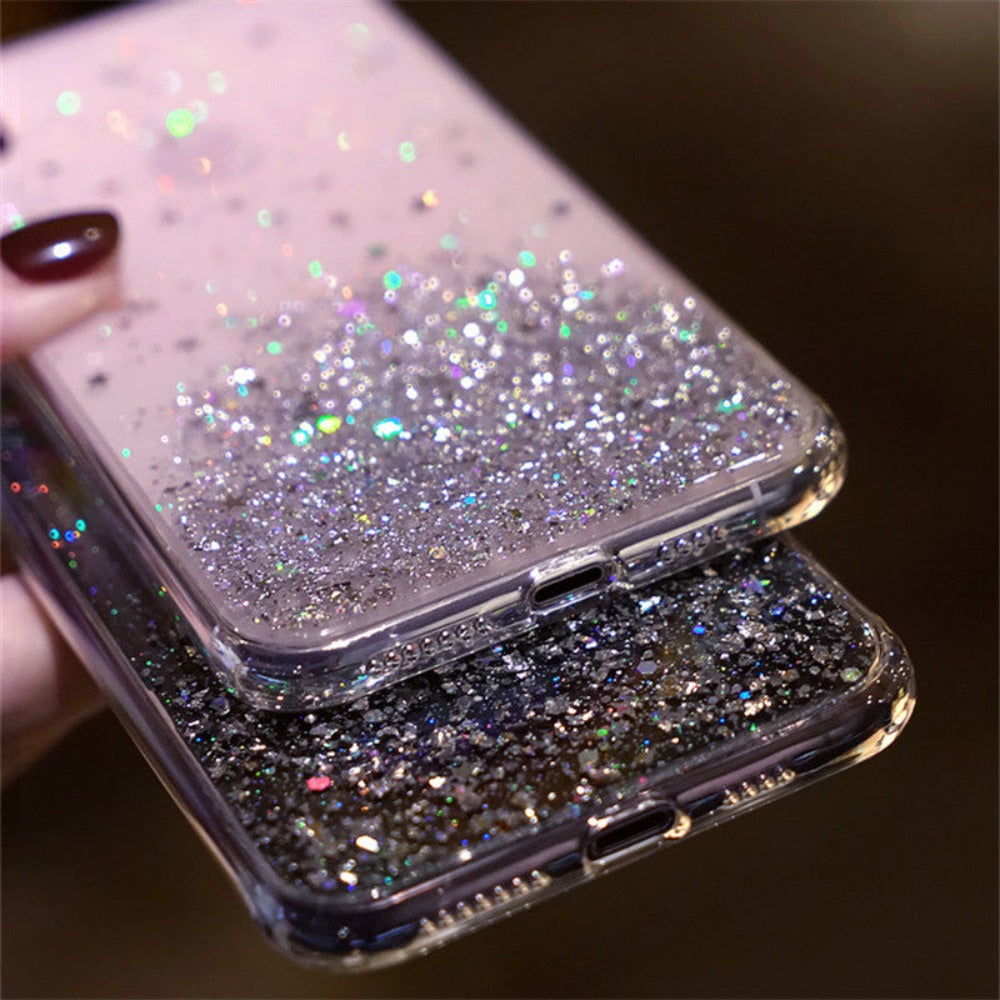 Glittering Sequin Phone Case - Clear