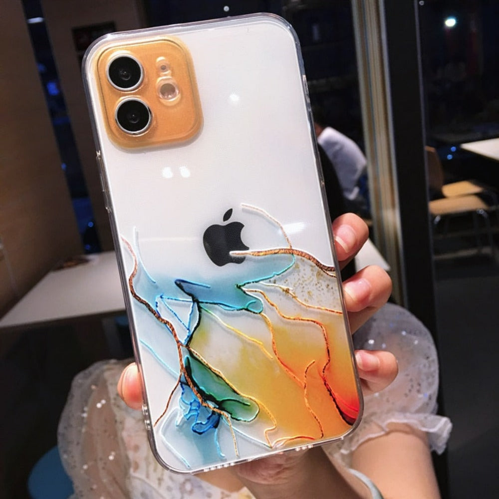 Clear Watercolor Case for iPhone