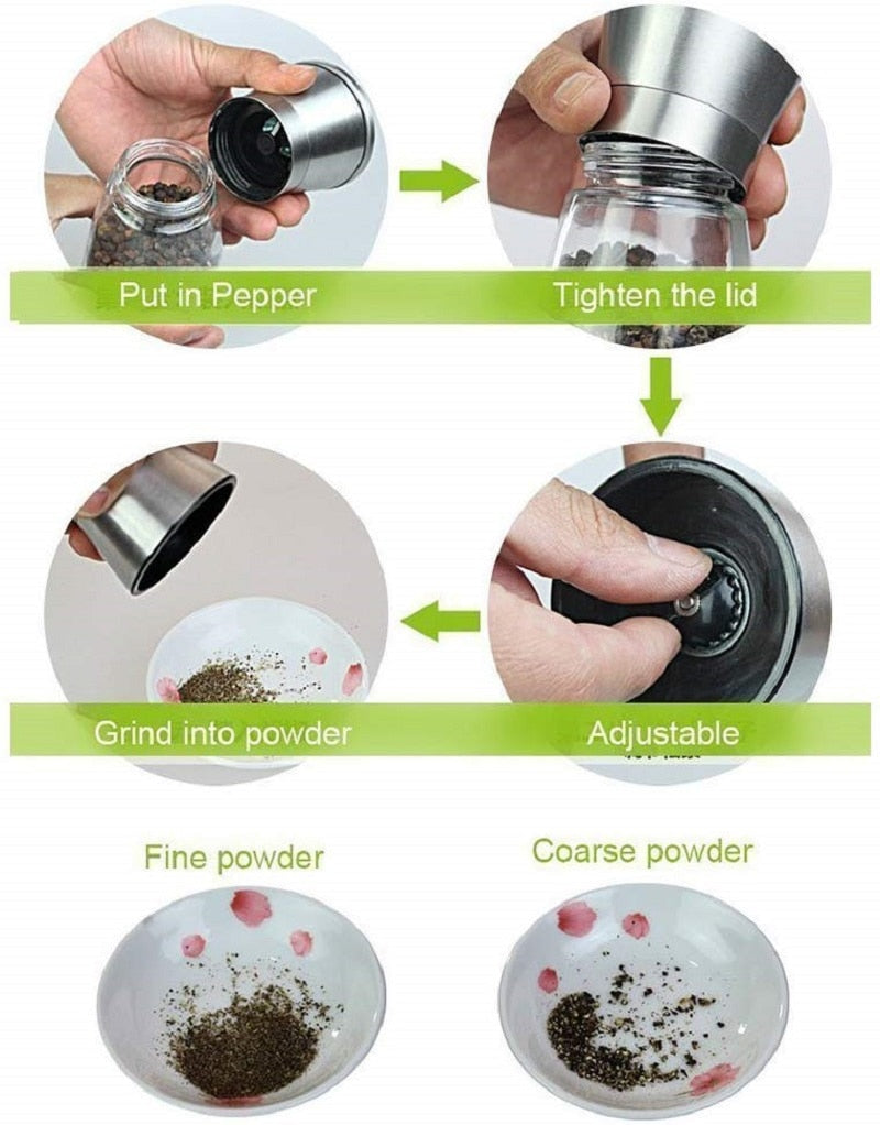 Multi-Function Stainless Steel Grinder for Salt and Pepper