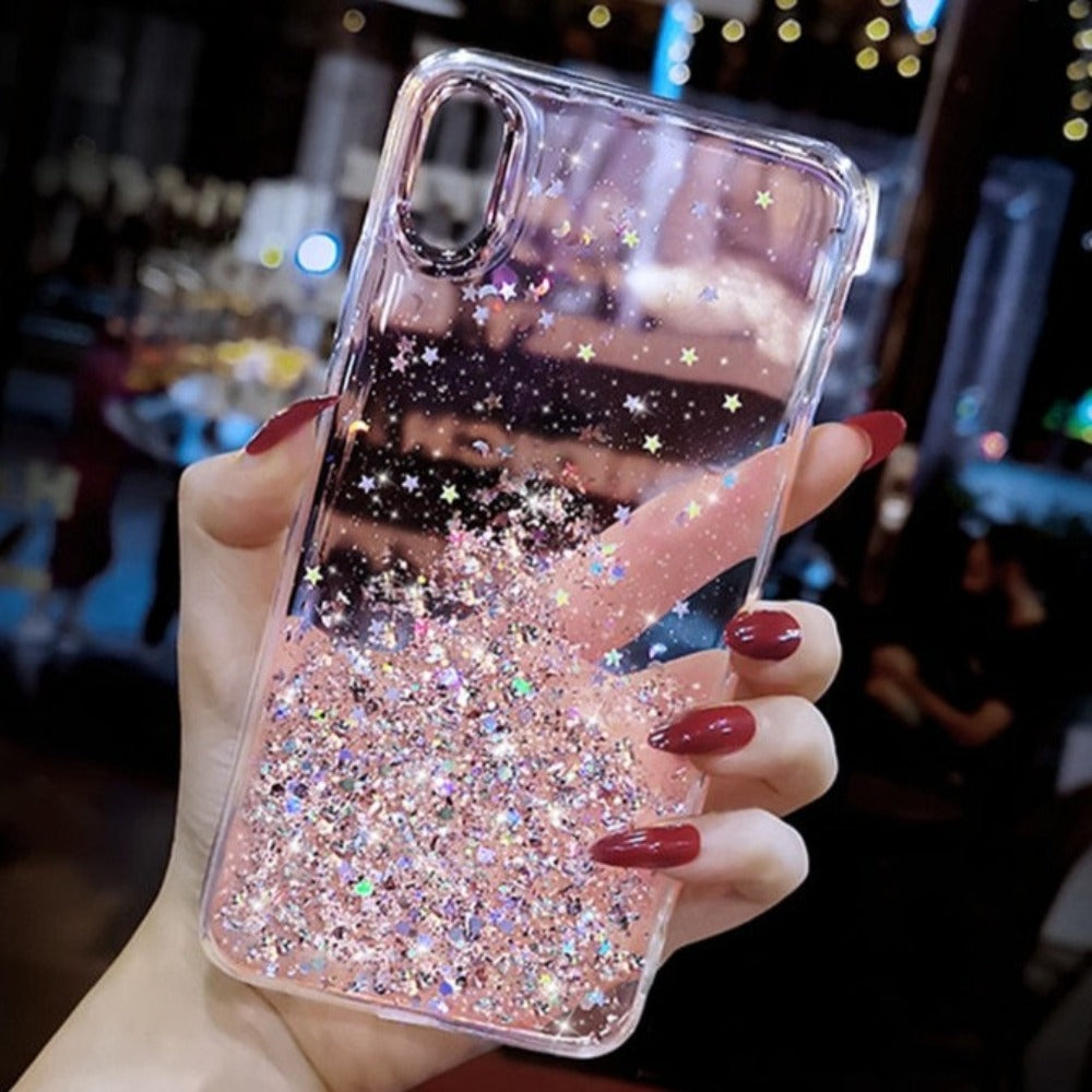 Glittering Sequin Phone Case - Clear