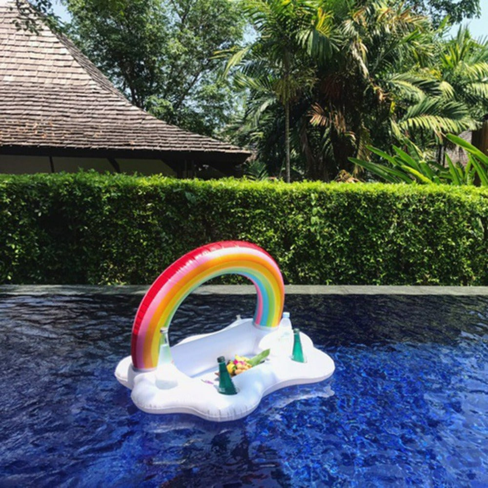 Rainbow Inflatable Floating Bar - Perfect for Food and Drinks