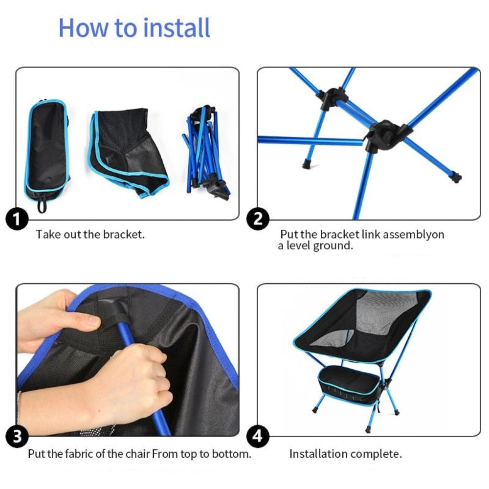 Portable Collapsible Camping Chair for Outdoor Use