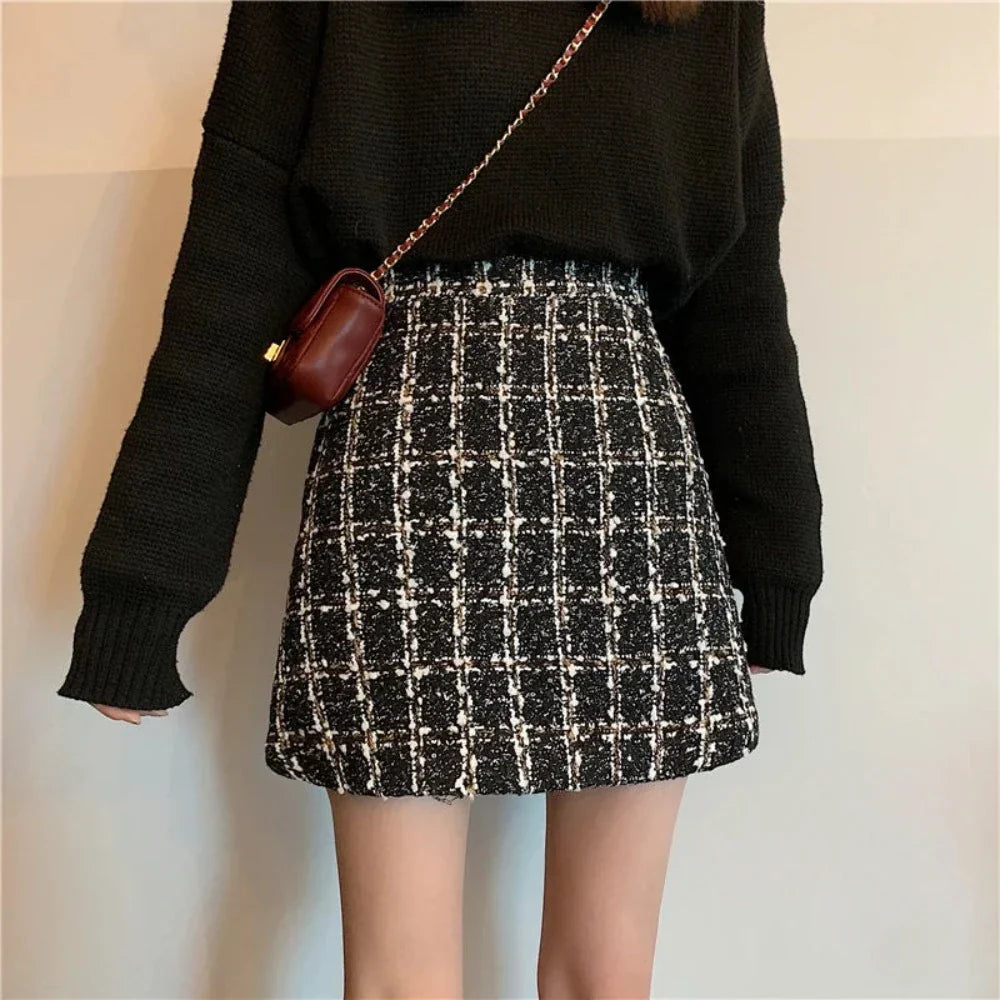 Plaid Skirt for Women's Autumn and Winter Wardrobe