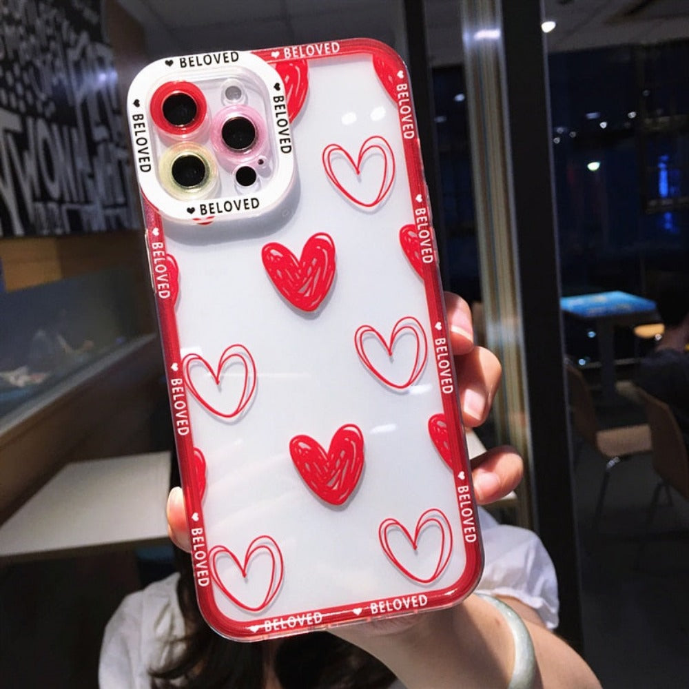 Clear & Stylish iPhone Case with Heart Design