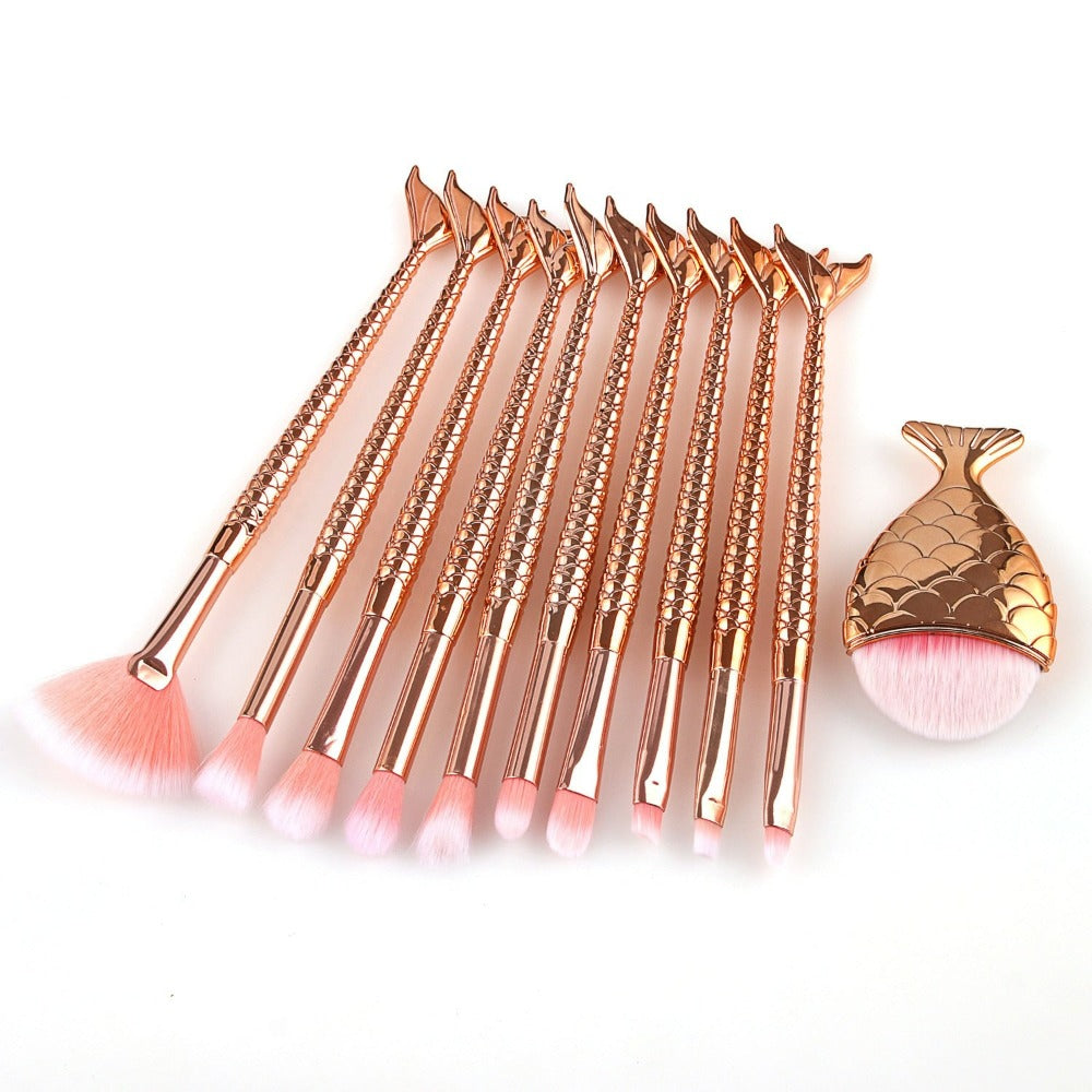11-Piece Mermaid Makeup Brush Kit for a Beautiful Look