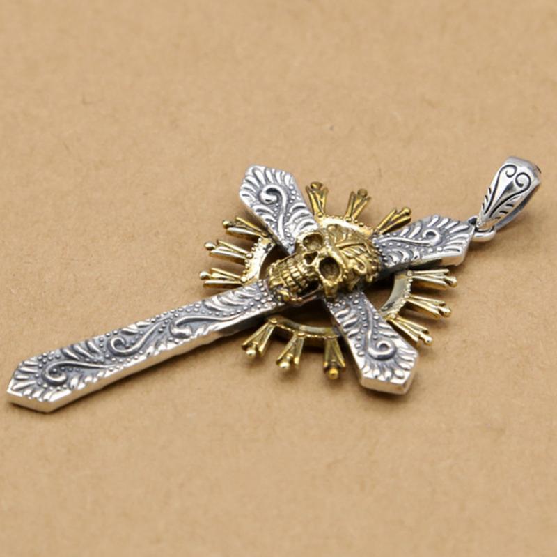 Dual Color Skeleton Cross Pendant