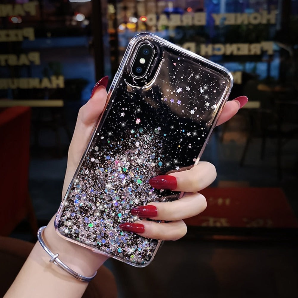 Glittering Sequin Phone Case - Clear