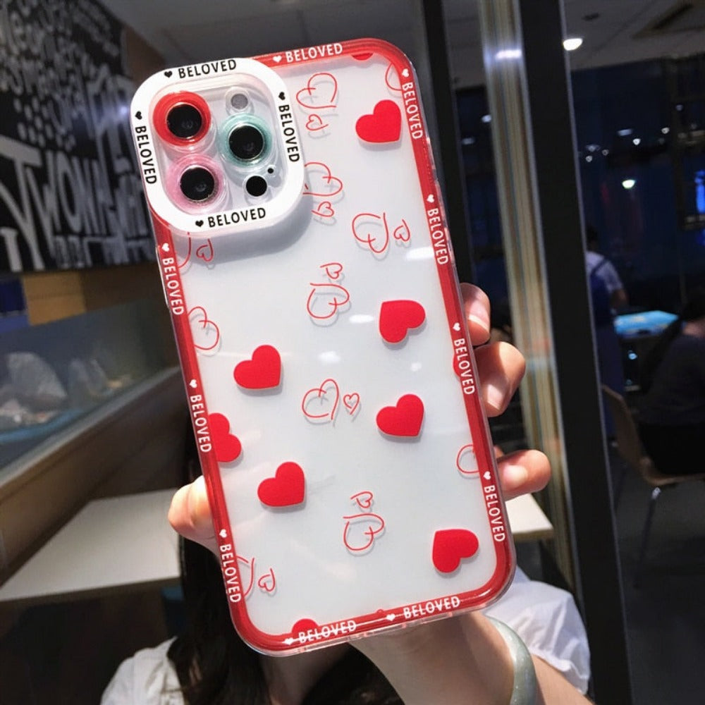 Clear & Stylish iPhone Case with Heart Design