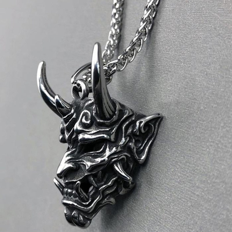 Japanese Spirit Skull Mask Necklace