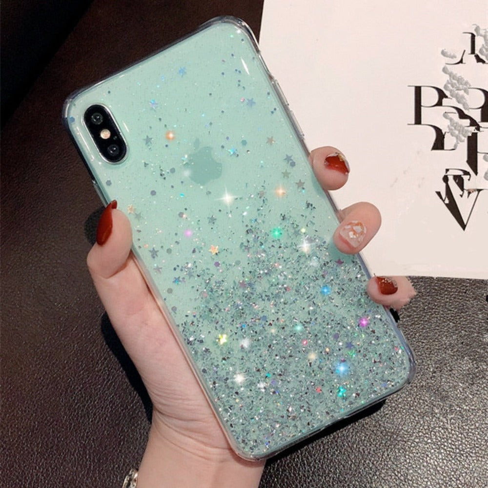 Glittering Sequin Phone Case - Clear