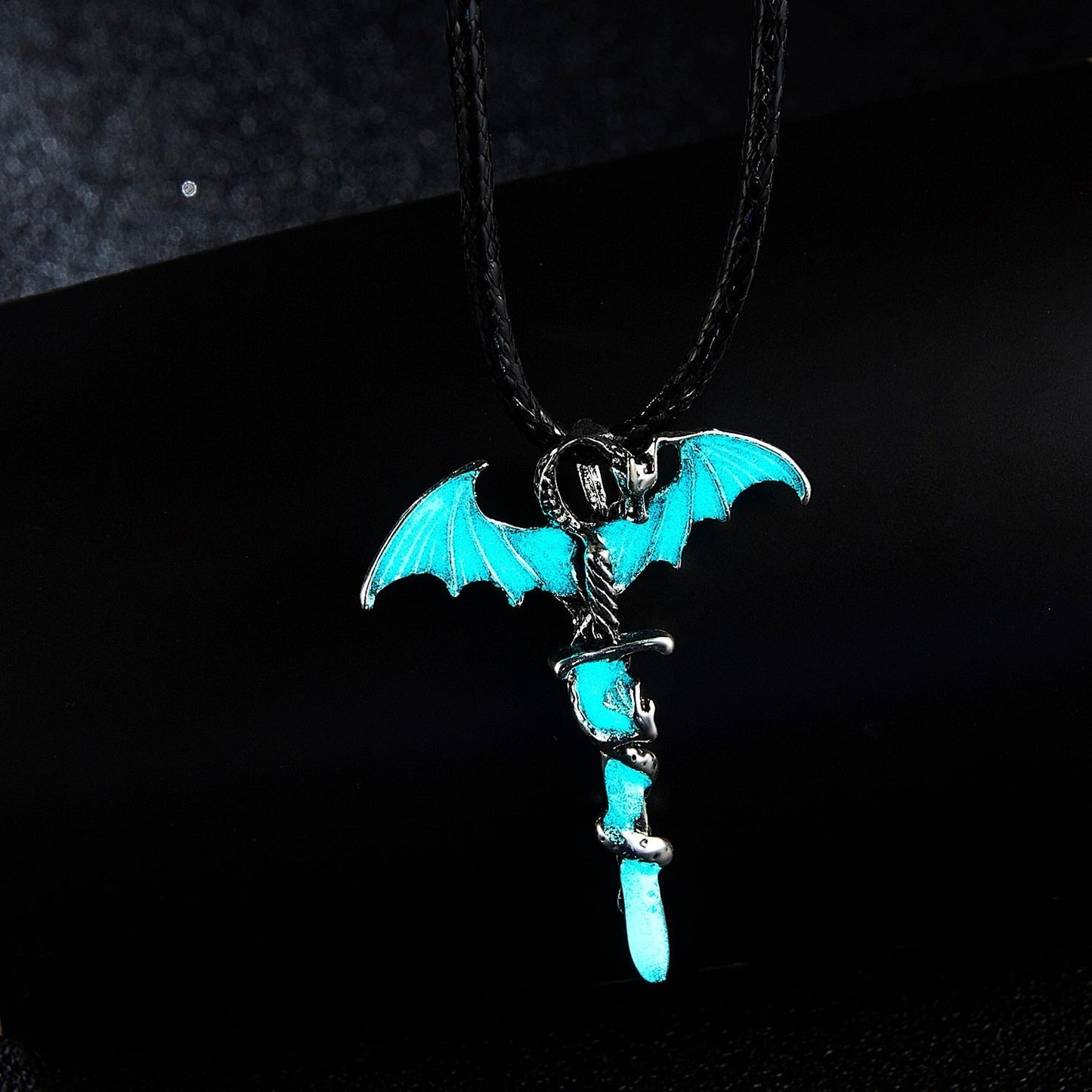 Glow-in-the-Dark Dragon Pendant Necklace