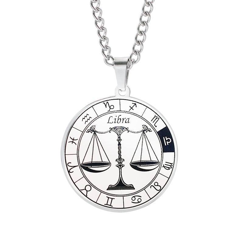 Horoscope Pendant Necklace - Unisex Round Design