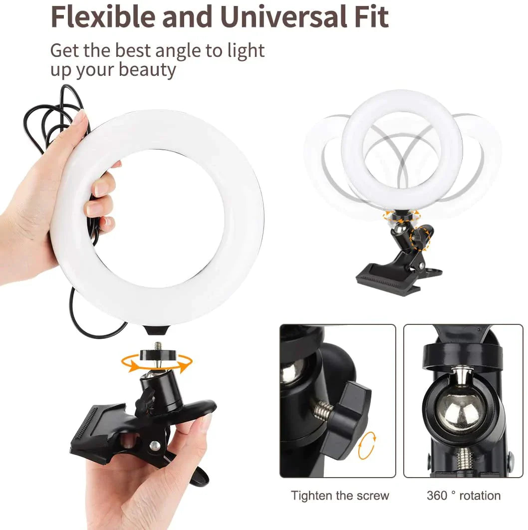 LED Ring Light Stand with Clip - The Ultimate 2-in-1 Lighting Solution